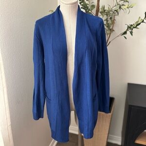 Women's Loved + Adored Blue Open Front Cardigan
